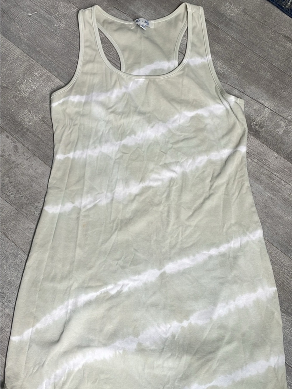 She + Sky Cream Mini Dress - Simple Scoop Neck